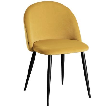 Chaise VIDA design - Velours et pieds en métal noir