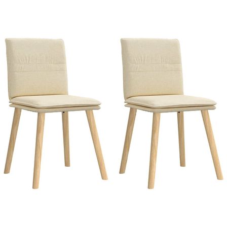 Chaises à manger lot de 2 crème tissu
