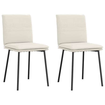 Chaises à manger lot de 2 Crème Velours