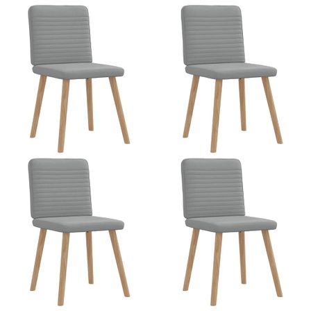 Chaises à manger lot de 4 gris clair tissu
