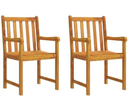 Chaises de jardin lot de 2 Bois d'acacia solide