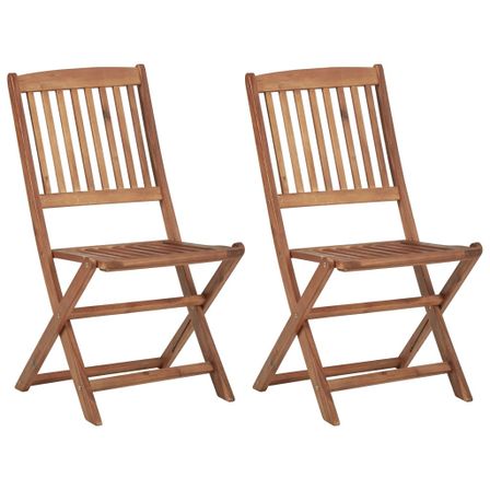 Chaises pliables d'extérieur 2 pcs Bois d'acacia solide 4