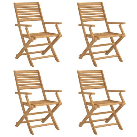Chaises pliables de jardin 4 pcs bois massif d'acacia