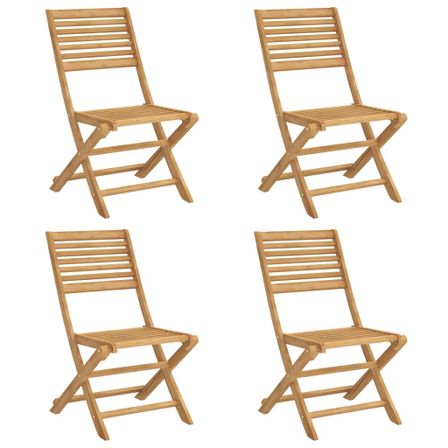 Chaises pliables de jardin 4 pcs bois massif d'acacia