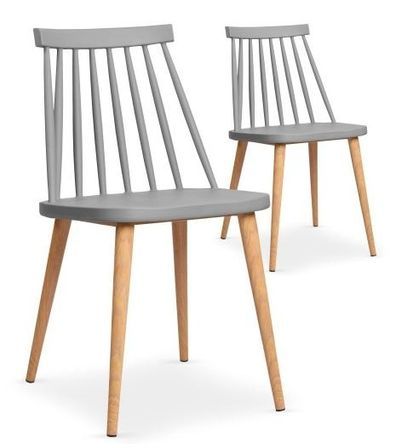 Chaises scandinaves gris Nordi - Lot de 2