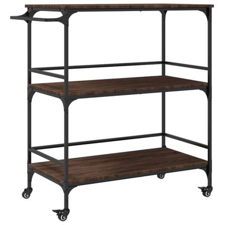 Chariot cuisine chêne marron 100,5x50x105 cm bois d'ingénierie