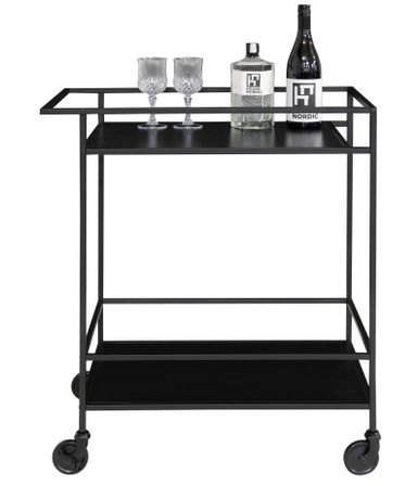 Chariot de bar VITA – Bois naturel ou métal noir/blanc