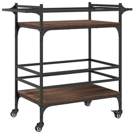 Chariot de cuisine chêne marron 82x40x78,5 cm bois d'ingénierie