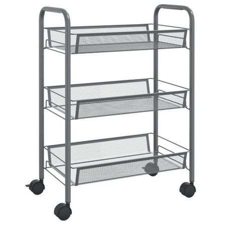 Chariot de cuisine en métal 3 niveaux Loma L 46 x H 64 x P 26 cm - Pratique et Polyvalent
