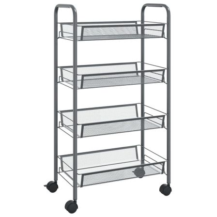 Chariot de cuisine en métal 4 niveaux Loma L 46 x H 85 x P 26 cm - Compact et Polyvalent