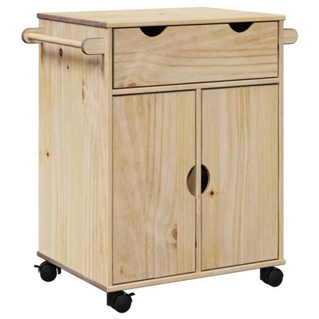 Chariot de cuisine OTTA 59x45x80 cm bois massif de pin