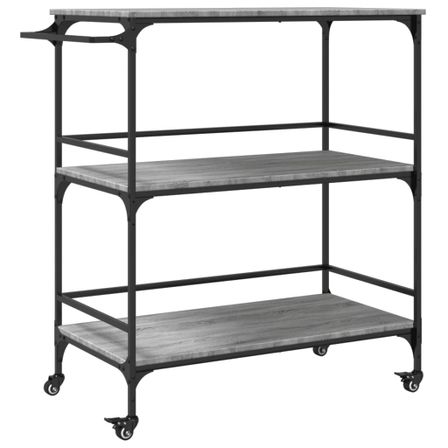Chariot de cuisine sonoma gris 100,5x50x105cm bois d'ingénierie