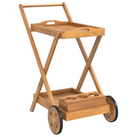 Chariot de jardin 54x87x90 cm bois massif d'acacia