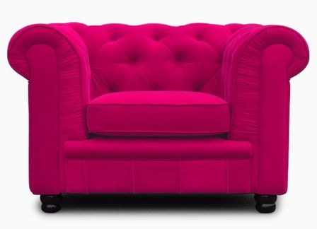 Chesterfield 1 place Velours Rose Elégance