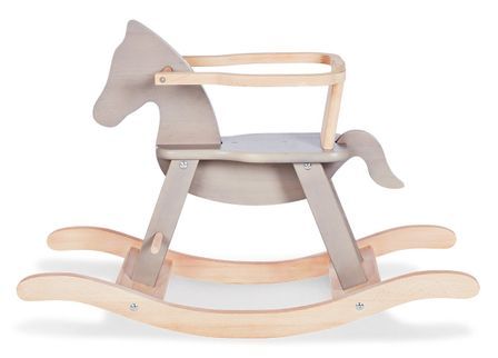 Cheval à bascule avec protection hêtre clair et gris Pinolino