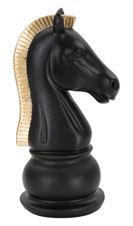 Cheval noir et or cm 10,5x8,5x19