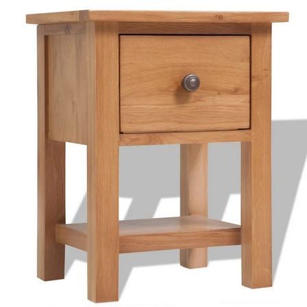 Chevet 1 tiroir chêne massif clair Mazen - Lot de 2
