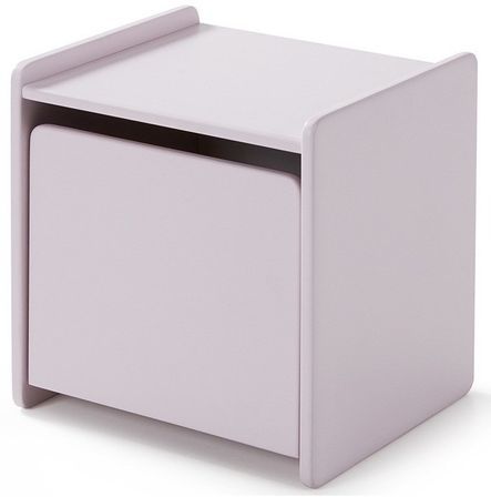 Chevet enfant 1 porte bois laqué vieux rose Kiddy