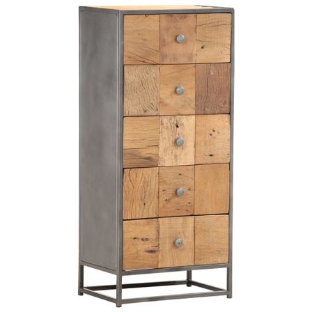 Chiffonnier 5 tiroirs 45 x 30 x 100 cm Bois de récupération massif