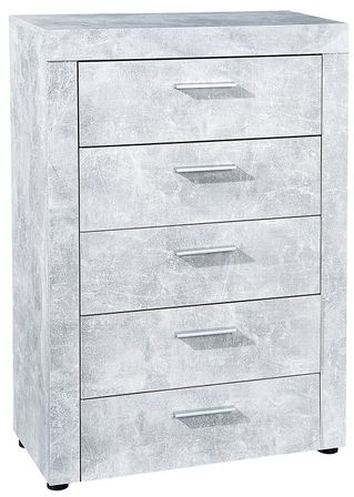 Chiffonnier 5 tiroirs aspect Béton