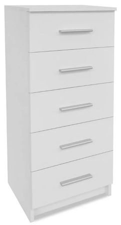Chiffonnier 5 tiroirs blanc Chikie 2
