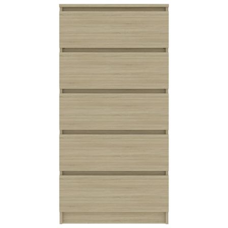 Chiffonnier 5 tiroirs Chêne sonoma 60x35x121 cm