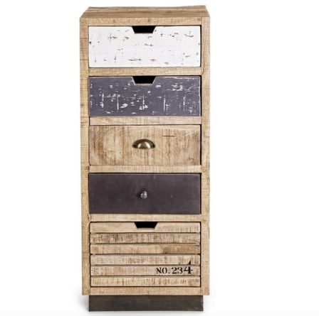 Chiffonnier 5 tiroirs VINTA – bois massif de manguier – 45 x 110 cm