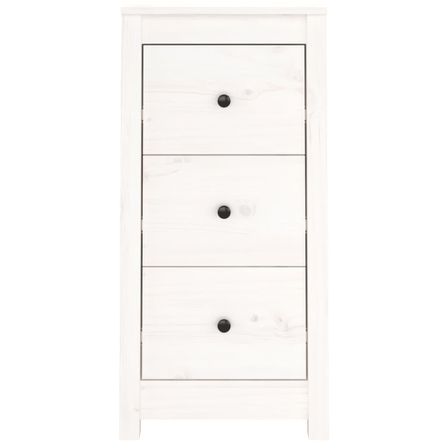 Chiffonnier Blanc 40x35x80 cm Bois massif de pin 2