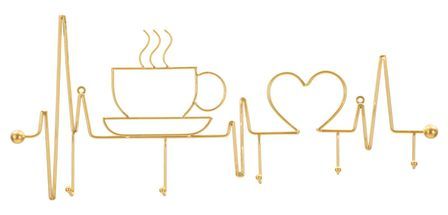 Cintre mural pour petit-déjeuner doré cm 60 x 3,8 x 26,7