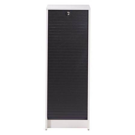 Classeur à rideau blanc BOSTA 104 cm – Meuble de rangement sécurisé 5 niches avec serrure