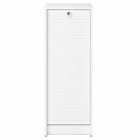 Classeur à rideau blanc BOSTA 104 cm – Meuble de rangement sécurisé 5 niches avec serrure