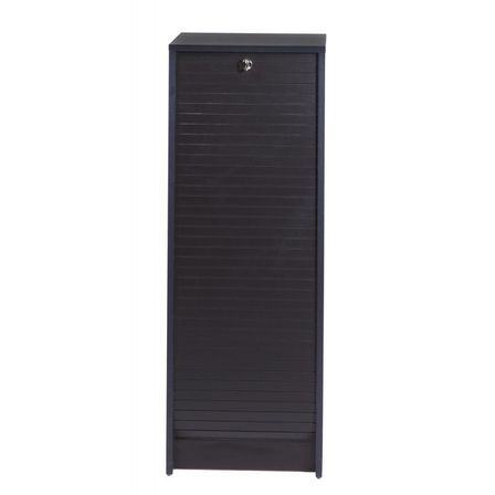Classeur à rideau noir BOSTA 104 cm – Meuble de rangement sécurisé 5 niches avec serrure