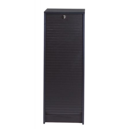 Classeur à rideau noir BOSTA – Meuble de rangement sécurisé 5 niches avec serrure