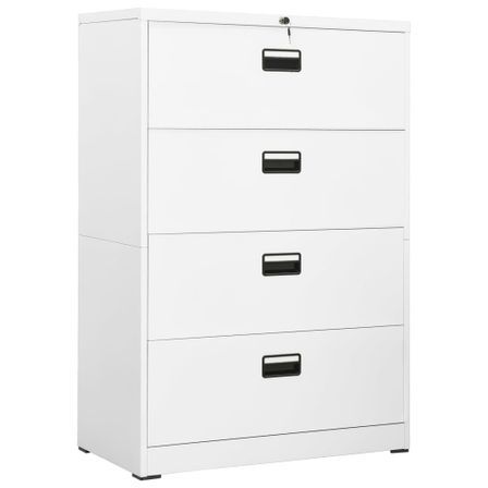 Classeur Blanc 90x46x134 cm Acier