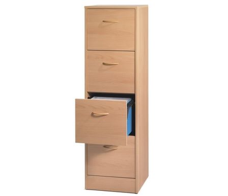 Classeur bureau 4 tiroirs OFFICE 140 cm – Meuble vertical pour dossiers suspendus