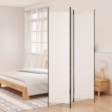 Cloison de séparation 3 panneaux Blanc 150x220 cm Tissu