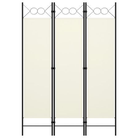 Cloison de séparation 3 panneaux Blanc crème 120x180 cm