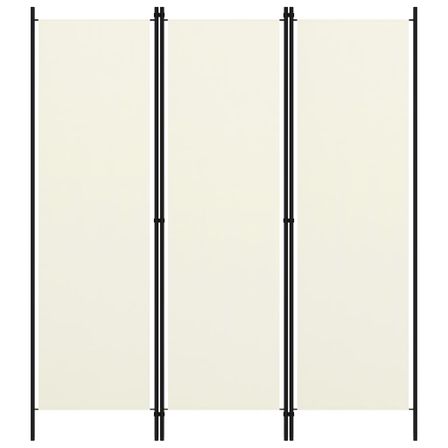 Cloison de séparation 3 panneaux Blanc crème 150x180 cm