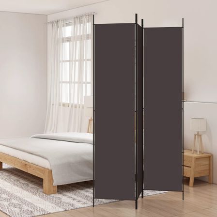 Cloison de séparation 3 panneaux Marron 150x220 cm Tissu