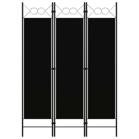 Cloison de séparation 3 panneaux Noir 120x180 cm 2