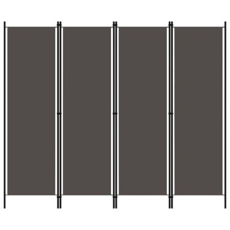 Cloison de séparation 4 panneaux Anthracite 200x180 cm