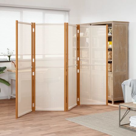 Cloison de séparation 4 panneaux Blanc crème 280x180 cm