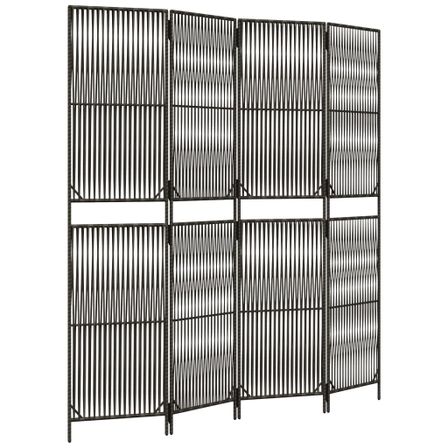 Cloison de séparation 4 panneaux gris résine tressée