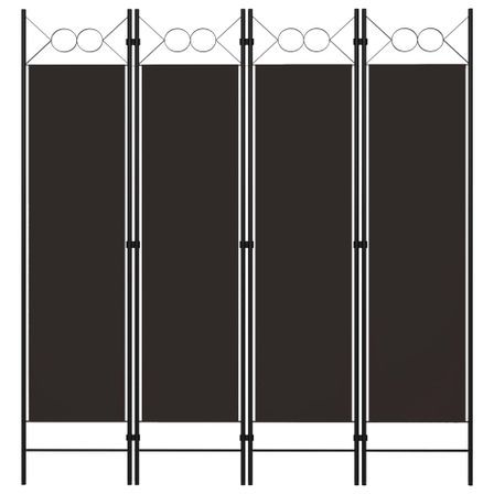 Cloison de séparation 4 panneaux Marron 160 x 180 cm