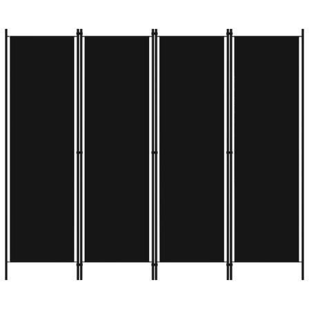 Cloison de séparation 4 panneaux Noir 200x180 cm