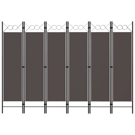 Cloison de séparation 6 panneaux Anthracite 240x180 cm