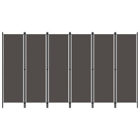 Cloison de séparation 6 panneaux Anthracite 300x180 cm