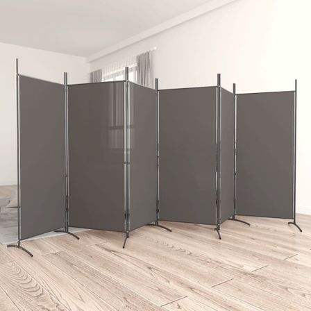 Cloison de séparation 6 panneaux Anthracite 520x180 cm Tissu