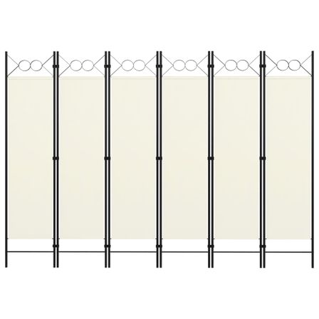 Cloison de séparation 6 panneaux Blanc crème 240x180 cm