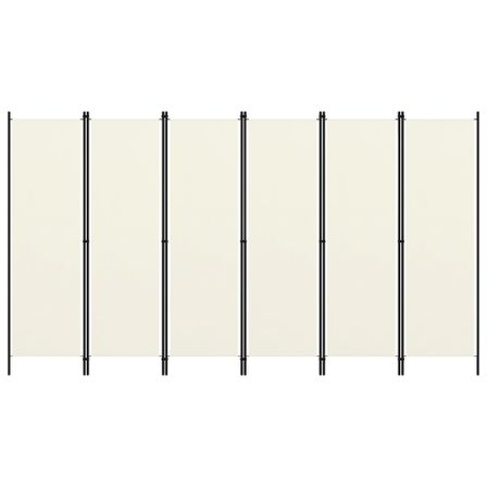 Cloison de séparation 6 panneaux Blanc crème 300x180 cm